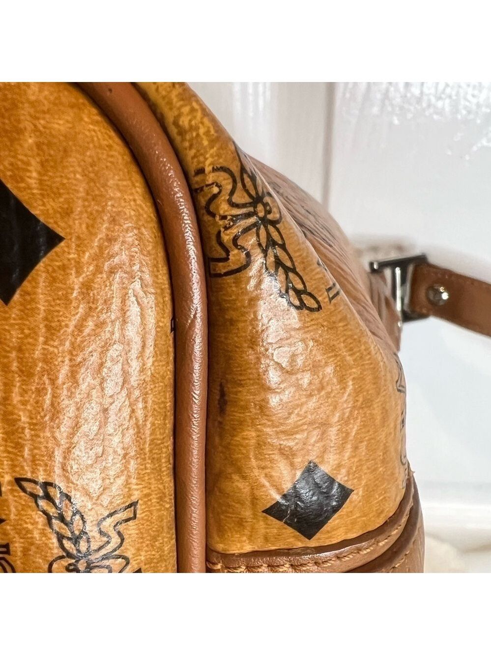 MCM COGNAC VISETOS SHOPPER TOTE BAG - Picture 8 of 15